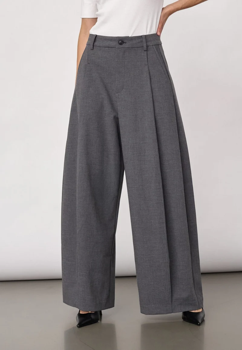 Co´Couture - Priscillacc Pleat Barrel Pant 500824 - 65003 - Mid Grey