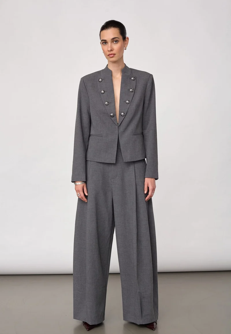 Co´Couture - Priscillacc Pleat Barrel Pant 500824 - 65003 - Mid Grey