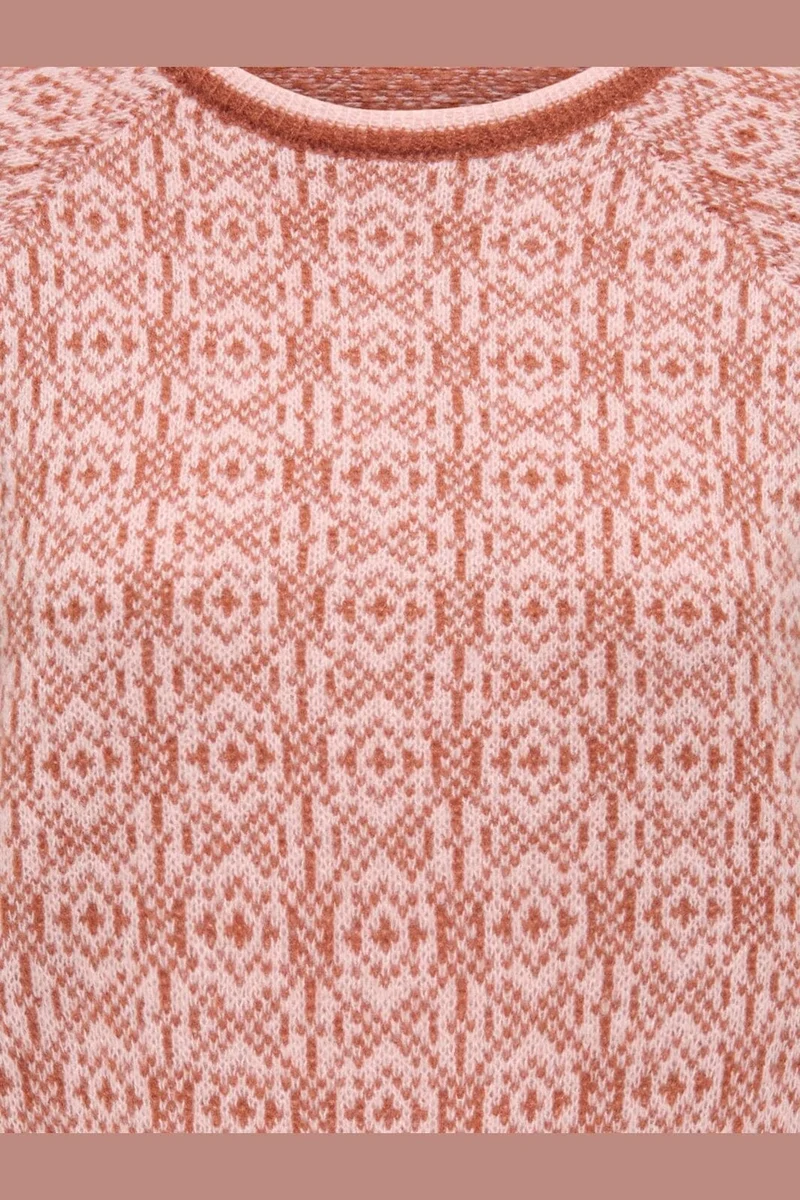 JDY - Jdybryn Life L/S Oneck Jacq Pullover Knt - 5049958 Peachskin W. Chutney Jacq.