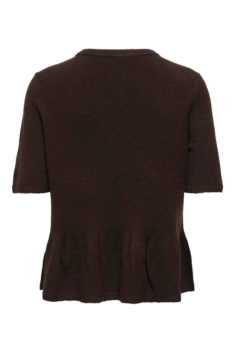JDY - Jdybrilliant Life S/S On Peplum Pull Knt - 5038261 Coffee Bean Melange