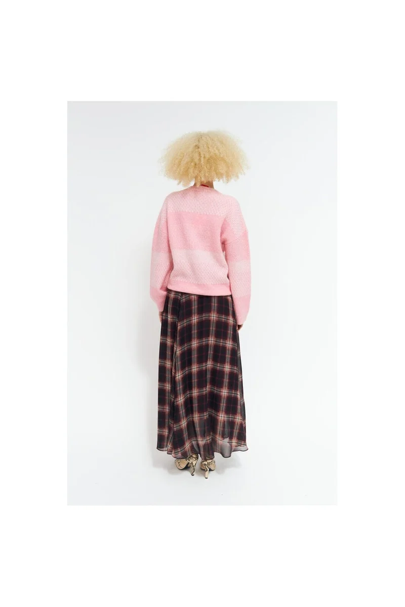 Cras - Odelle Skirt C772 - Bordeaux Check