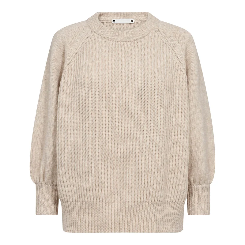 Co´Couture - Rowcc Puff Ss Rib Knit 500124 - 10003 - Creme