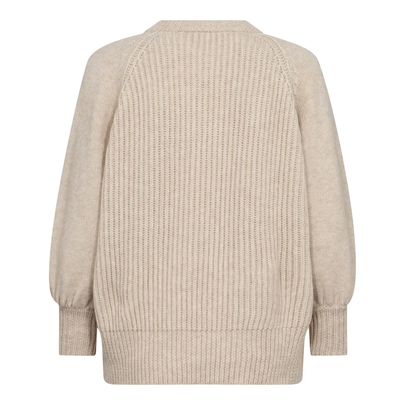 Co´Couture - Rowcc Puff Ss Rib Knit 500124 - 10003 - Creme