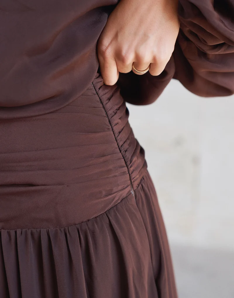 Neo Noir - Morien Woven Maxi Skirt 170488 - 676 - Dark Brown