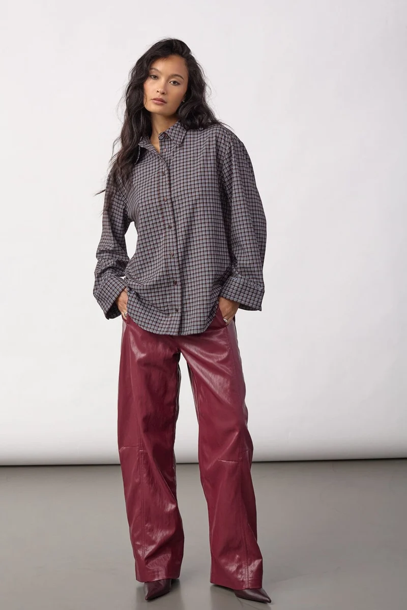 Co´Couture - Odemcc Check Cuff Shirt 500262 - 20003 - Dark Brown