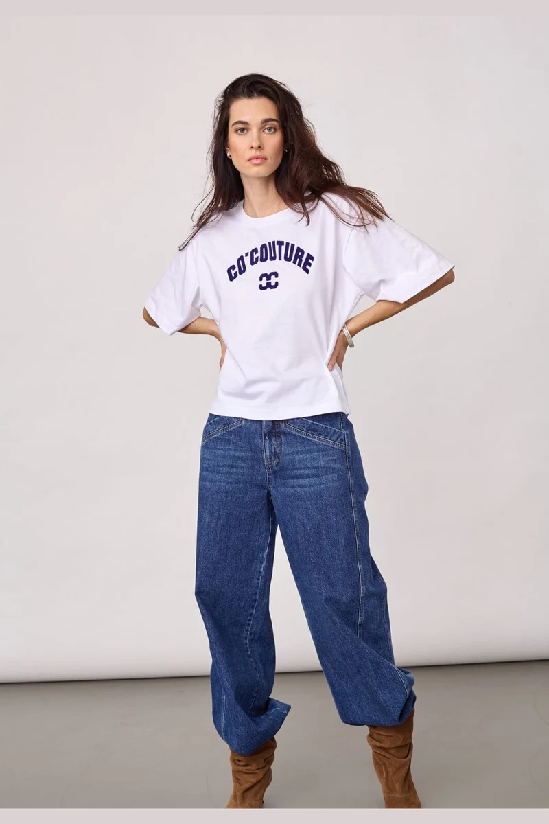 Co´Couture - 43013 Zengacc Tee O-Neck 500108 - 10011 - White - Blue