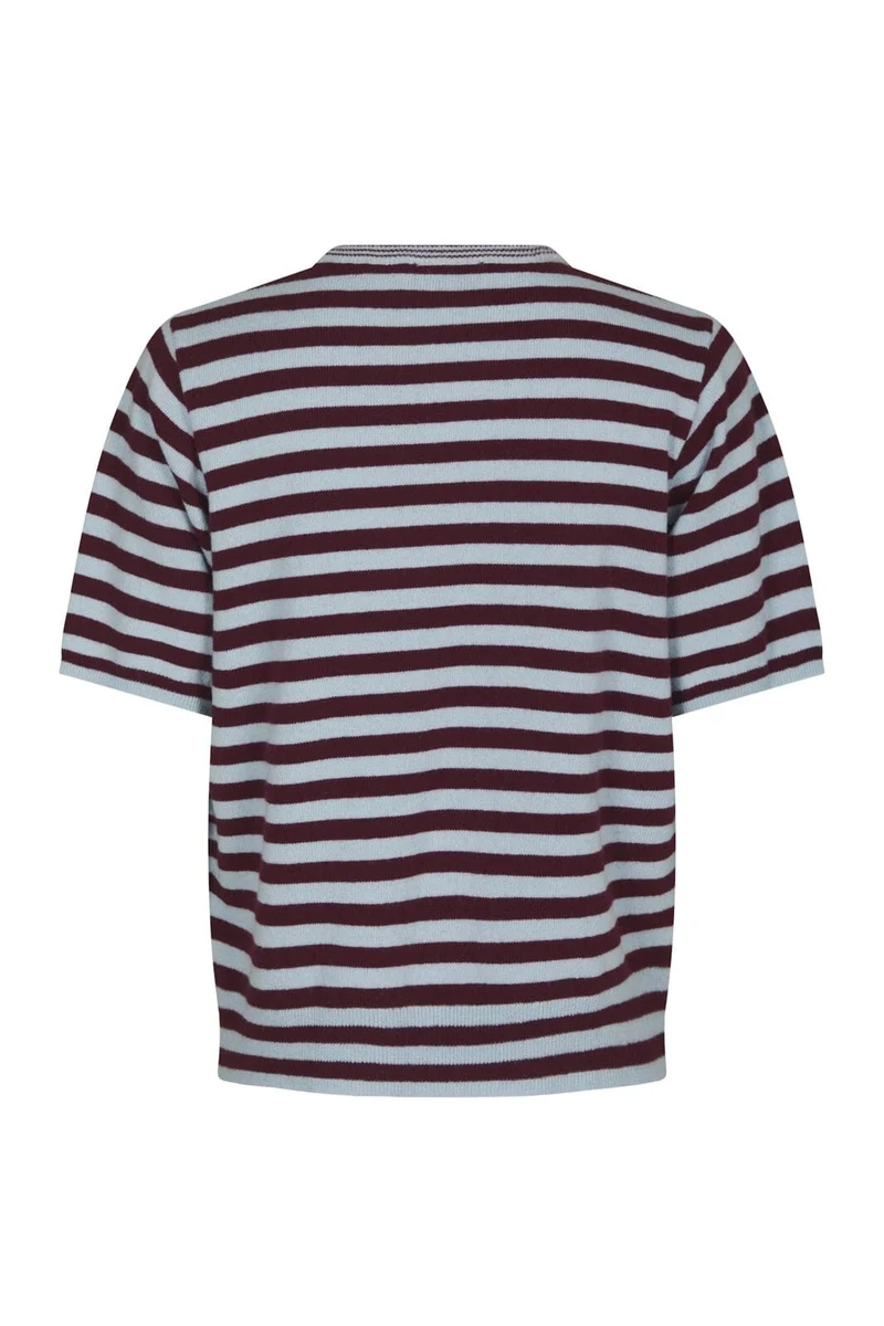 Neo Noir - Missy Stripe Knit Tee 169692 - 682 - Wine