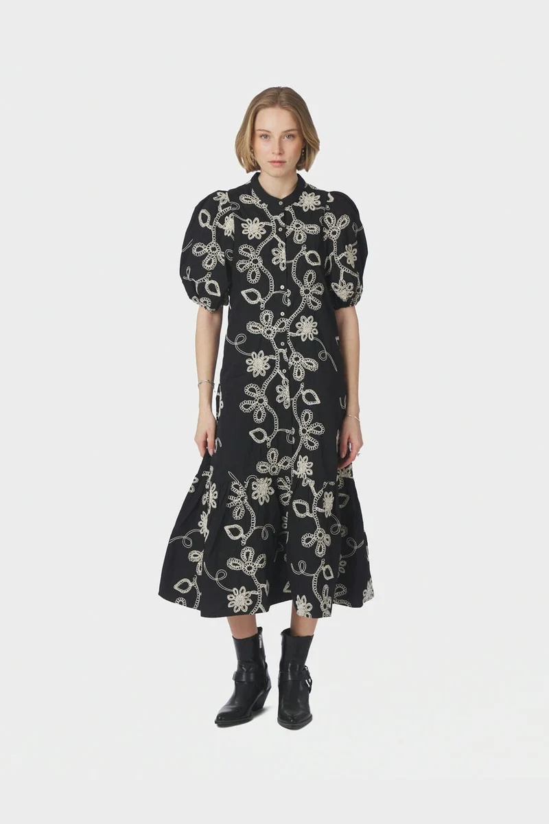 Neo Noir - Veronica Dori Emb Dress 168481 - 100 - Black