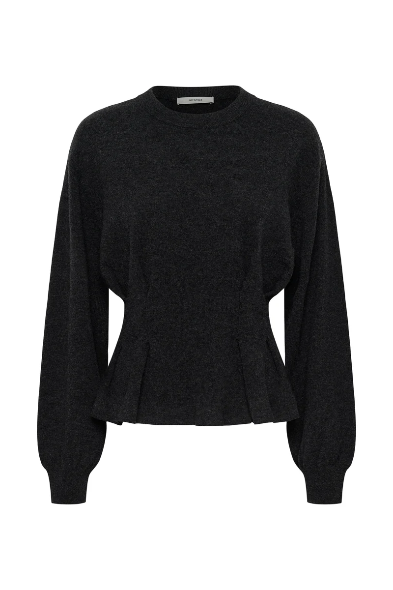 Gestuz - Gzmanzi Waist Pullover 10911492 - 106530 - Deep Graphite Melange
