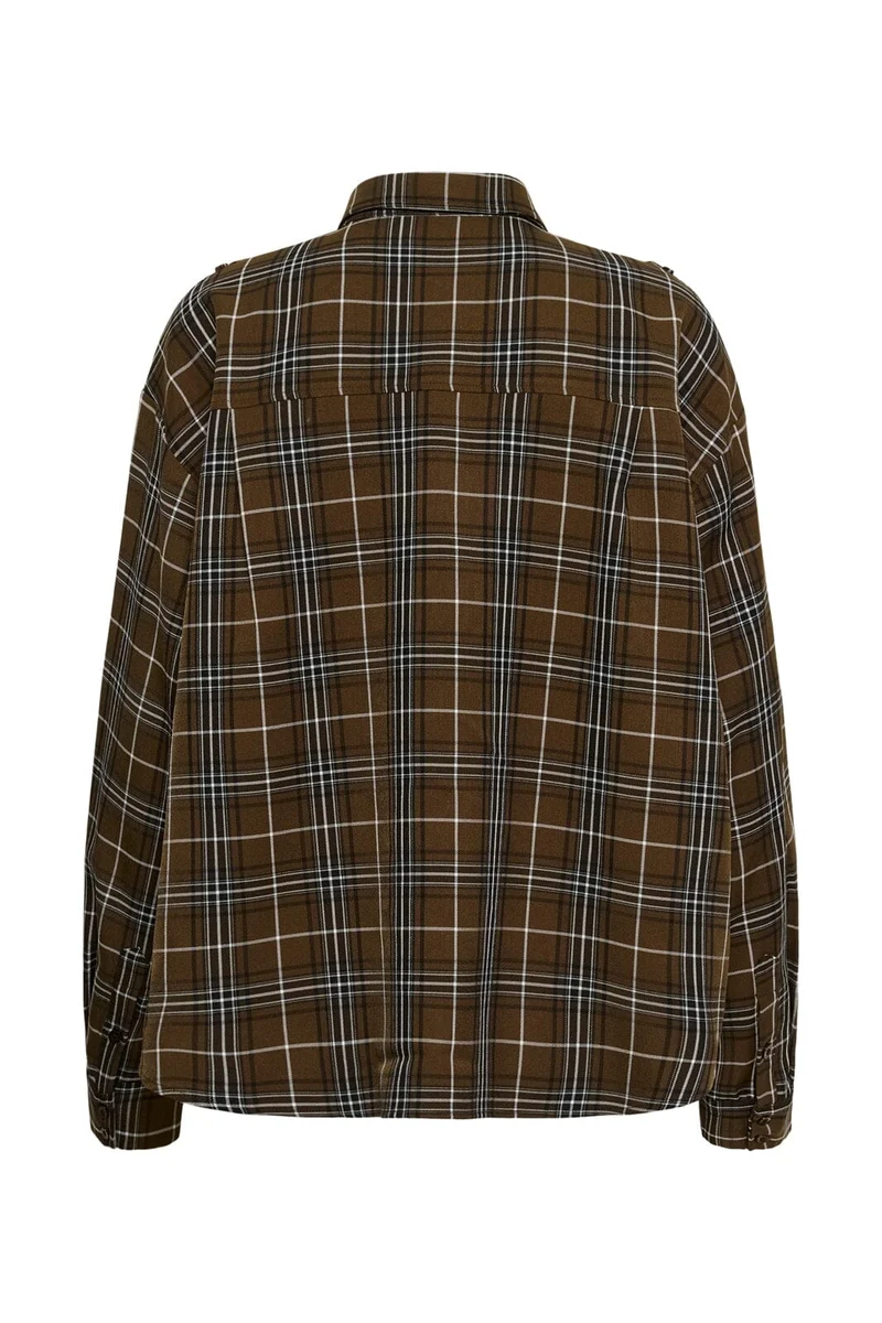 Gestuz - Gzaleya Shirt 10911461 - 109881 - Green Olive Check