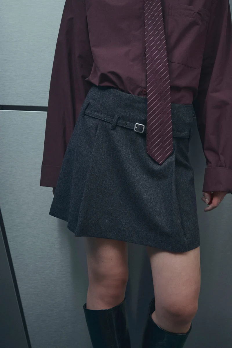 Noella - N-Madena Skirt 16390002 - 019 - Dark Grey Melange