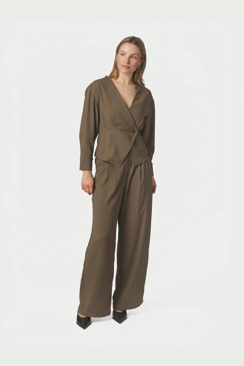 Neo Noir - Zoba Crepe Pants 165685 - 176 - Khaki