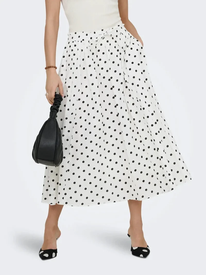 JDY - Jdydiego Maxi Skirt - 5040496 Cloud Dancer Black Dot