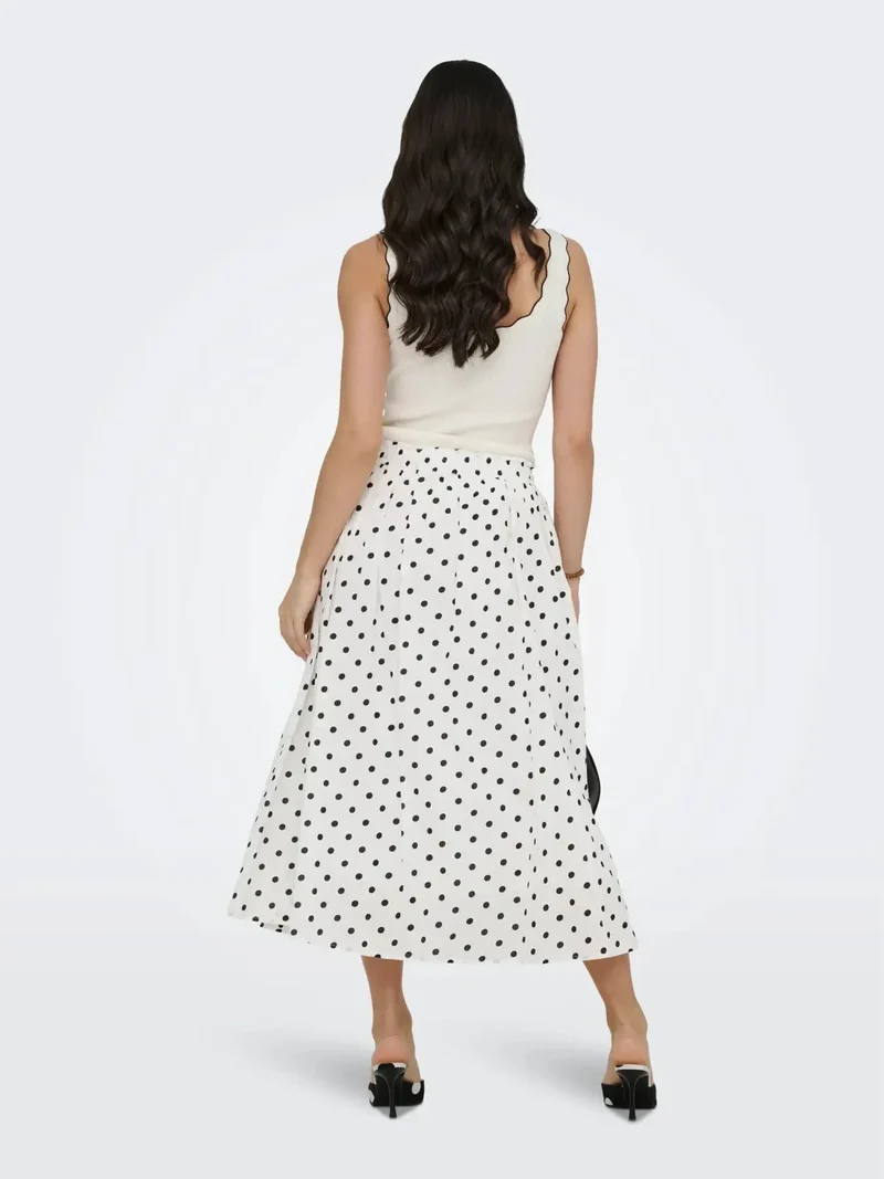 JDY - Jdydiego Maxi Skirt - 5040496 Cloud Dancer Black Dot