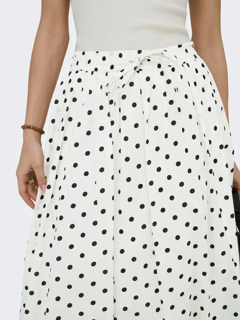 JDY - Jdydiego Maxi Skirt - 5040496 Cloud Dancer Black Dot