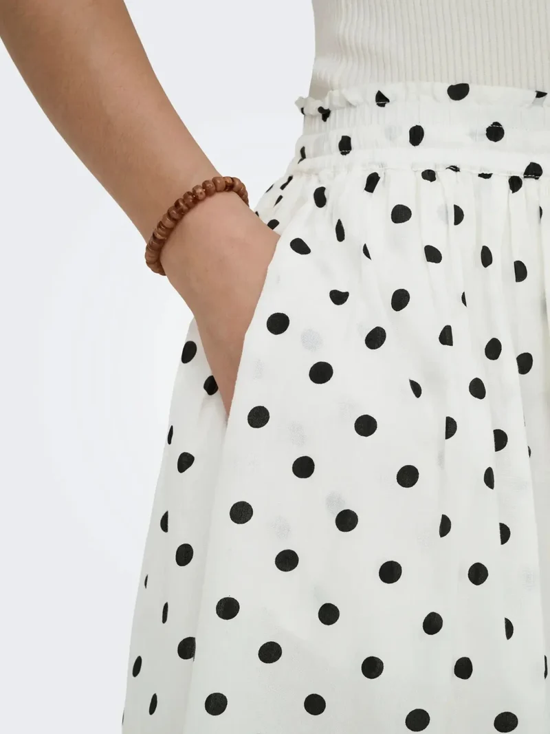 JDY - Jdydiego Maxi Skirt - 5040496 Cloud Dancer Black Dot