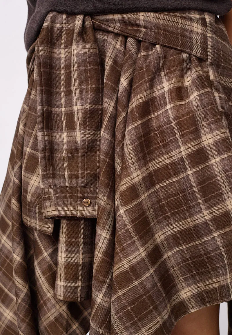 Co´Couture - Dagnycc Check Tie Skirt 500069 - 20002 - Brown