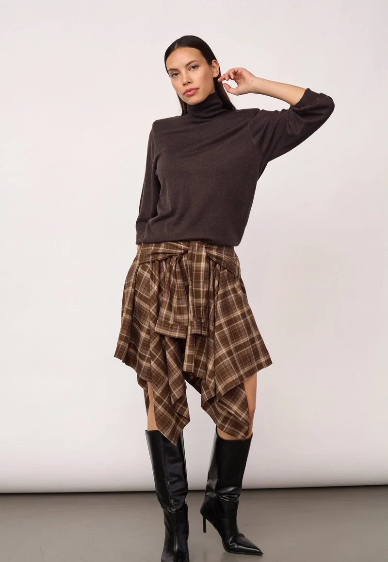 Co´Couture - Dagnycc Check Tie Skirt 500069 - 20002 - Brown