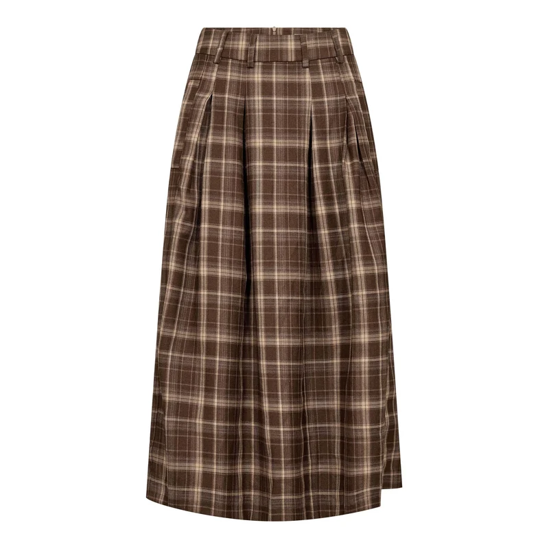 Co´Couture - Dagnycc Anya Check Pleat Skirt 500071 - 20002 - Brown