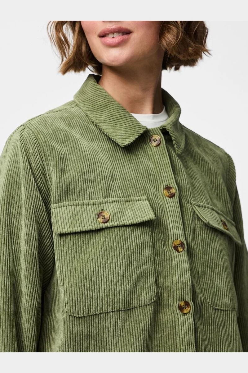 Pieces - Pceffi Ls Corduroy Shirt - 3969495 Olivine