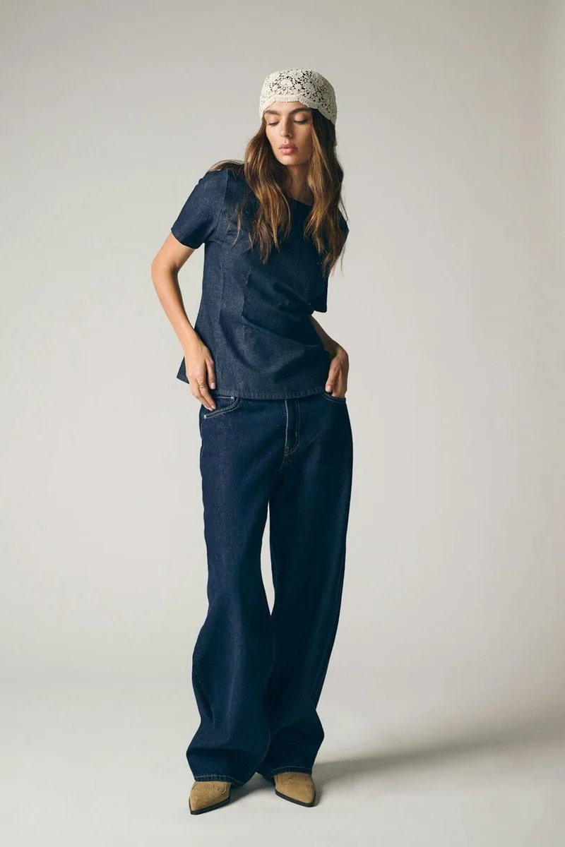 Only - Onltammy S/S Fitted Shirt Yor - 5069535 Dark Blue Denim