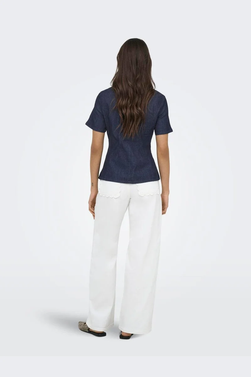 Only - Onltammy S/S Fitted Shirt Yor - 5069535 Dark Blue Denim