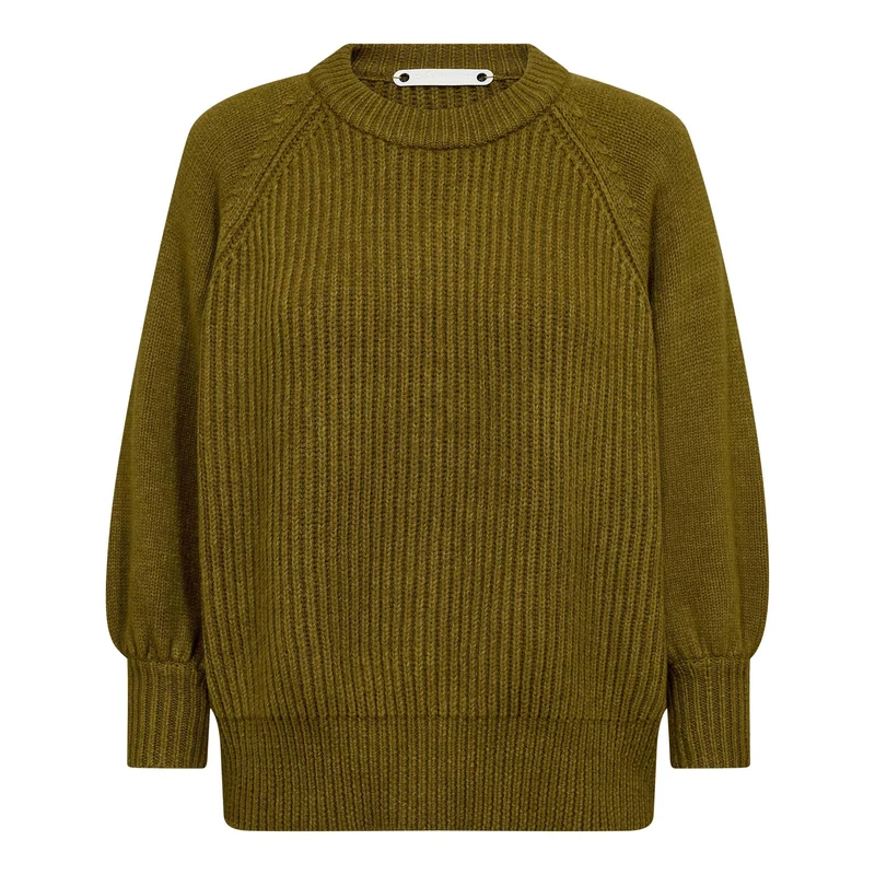 Co´Couture - Rowcc Puff Ss Rib Knit 500124 - 60007 - Fern Green
