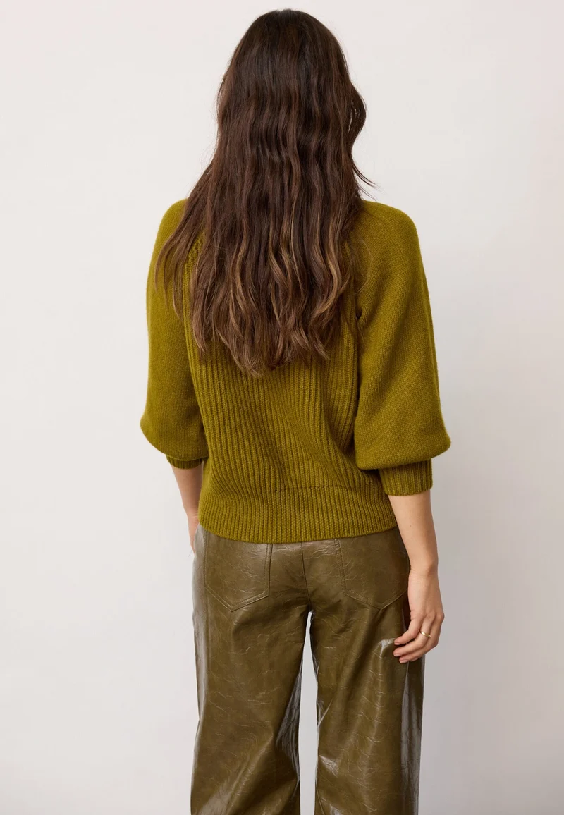 Co´Couture - Rowcc Puff Ss Rib Knit 500124 - 60007 - Fern Green