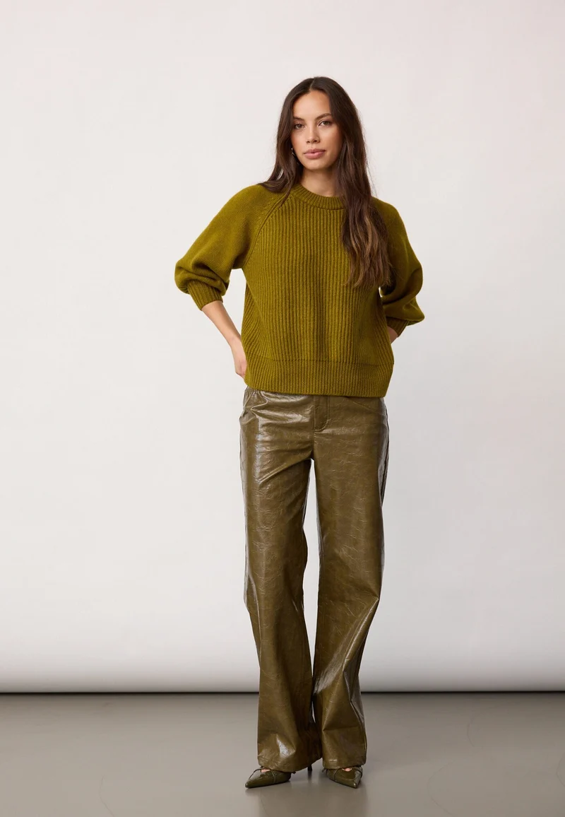 Co´Couture - Rowcc Puff Ss Rib Knit 500124 - 60007 - Fern Green