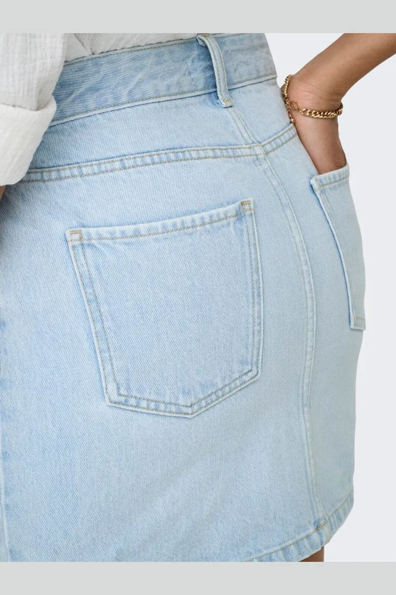 Only - Onlstella Short Skirt Azg - 4968756 Light Blue Bleached Denim