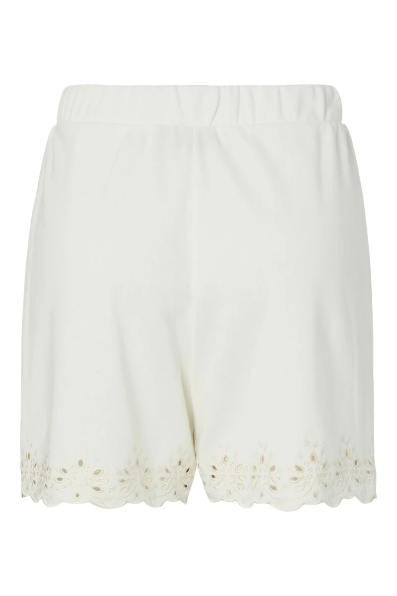 Pieces - Pcchilli Summer Broderi Shorts - 4984242 Cloud Dancer