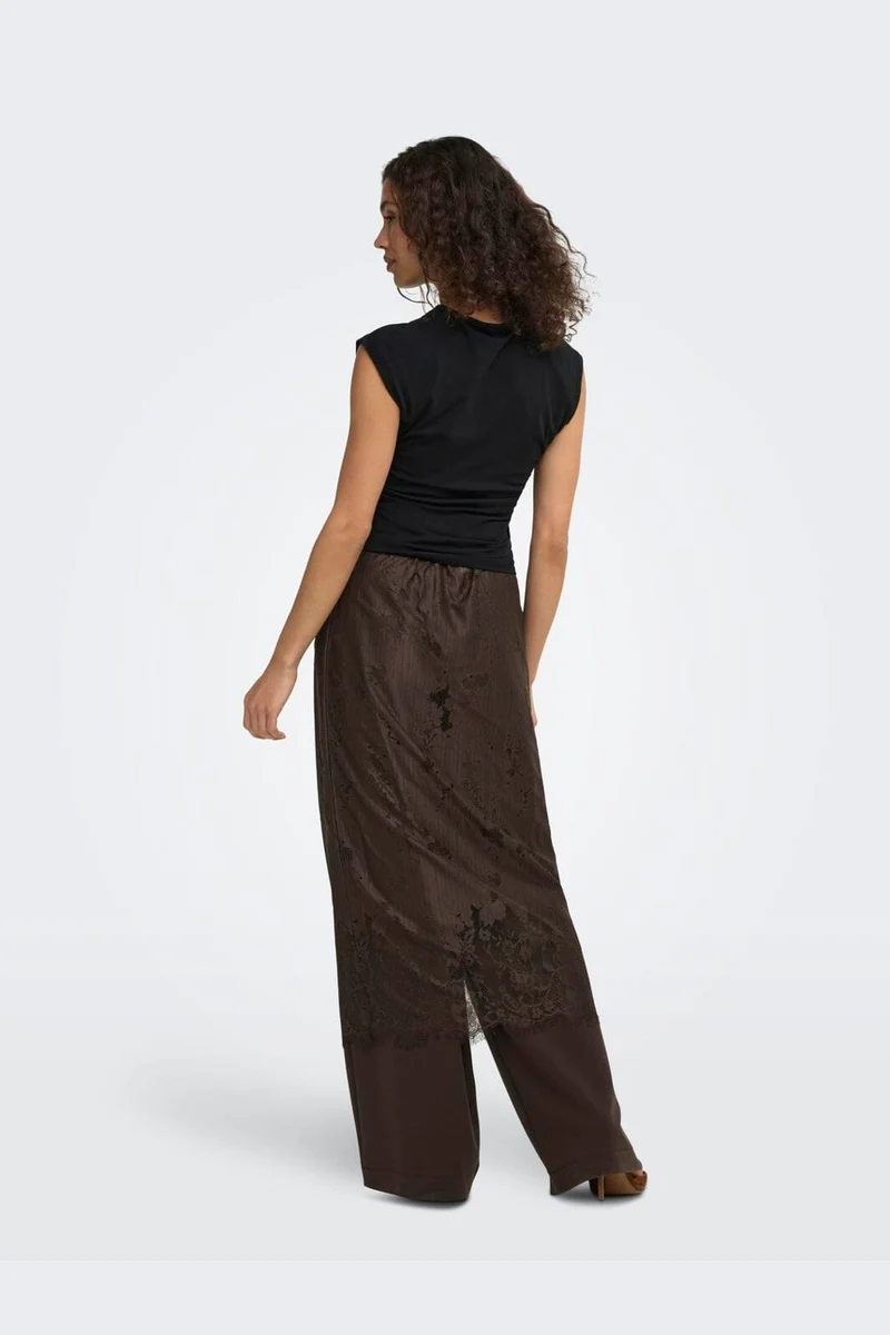 Only - Onlwille Lace Skirt - 5163078 Coffee Bean