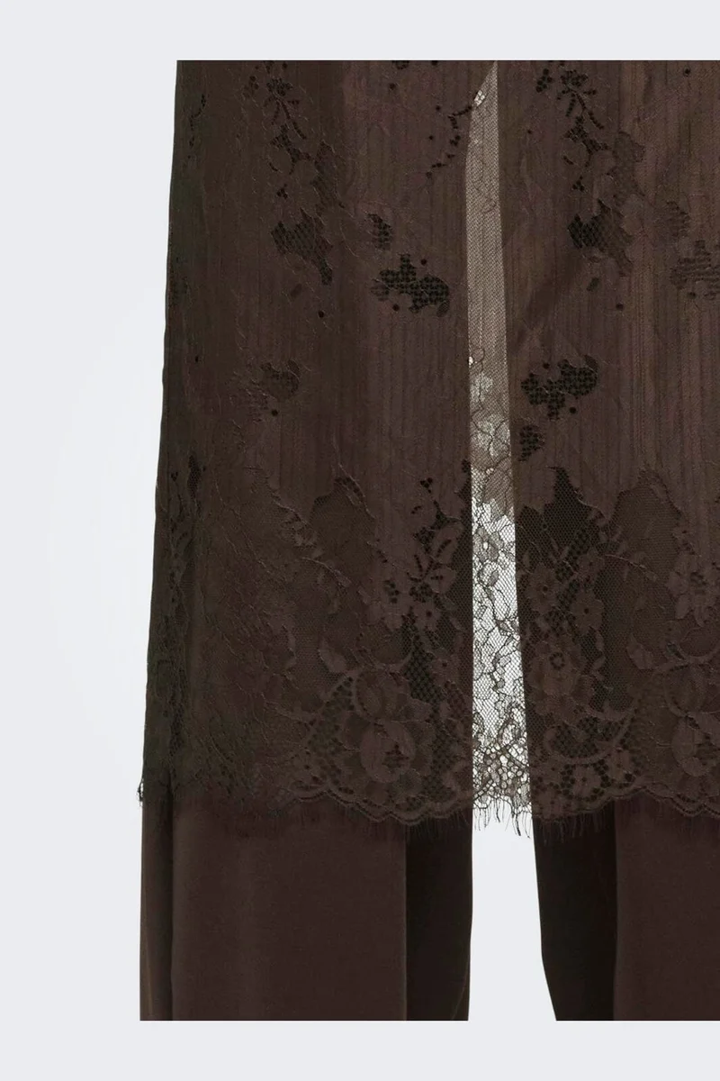 Only - Onlwille Lace Skirt - 5163078 Coffee Bean
