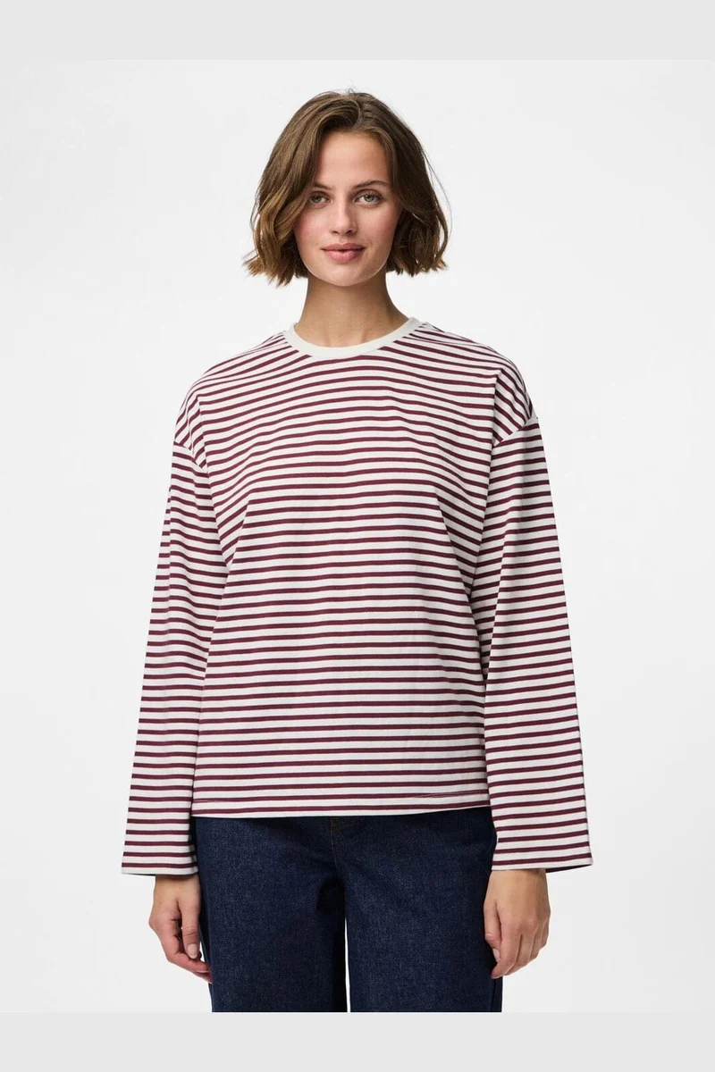 Pieces - Pcsadie Ls Top - 4804150 Cloud Dancer Tawny Port