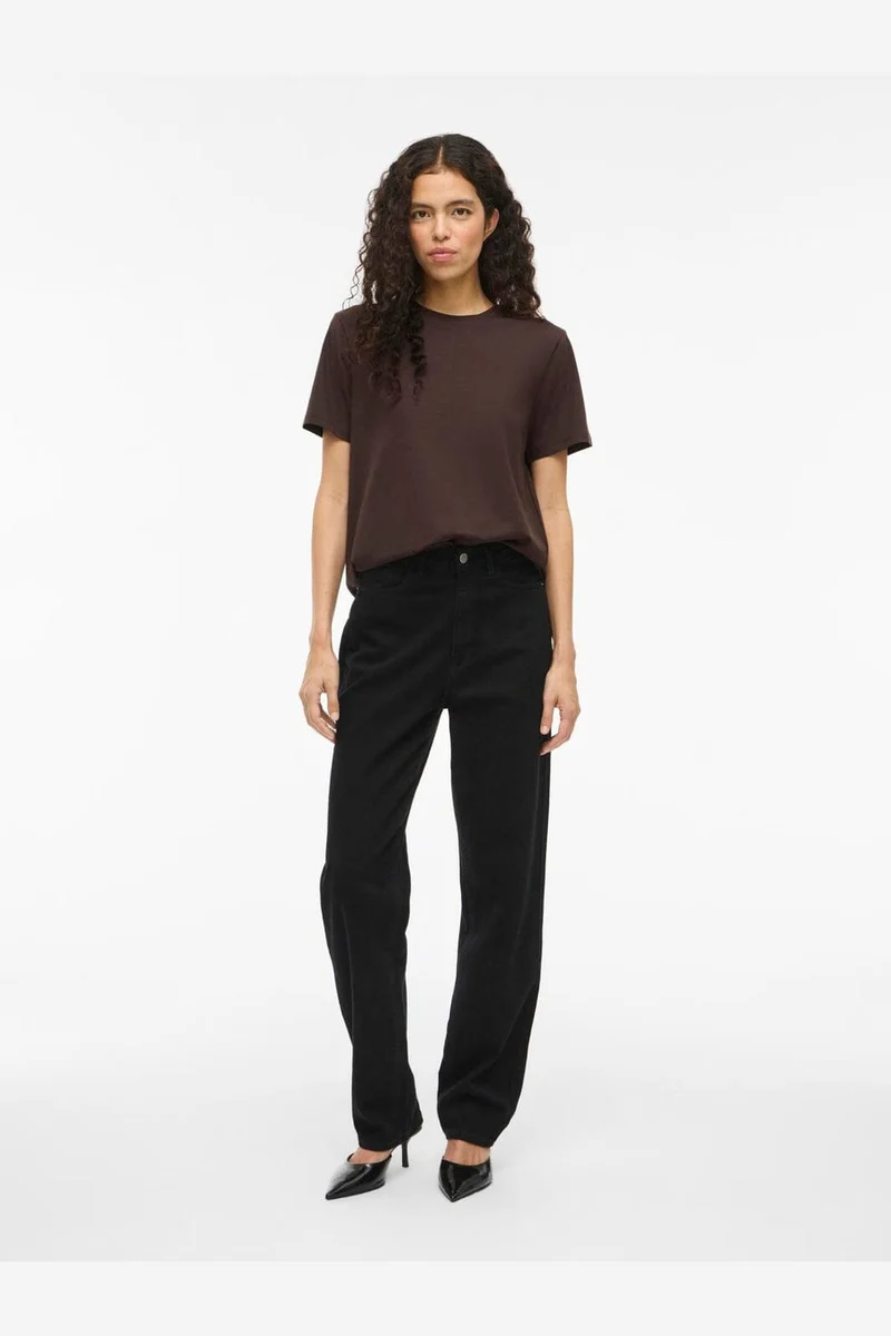 Vila - Vinora S/S T-Shirt - 4936621 Coffee Bean