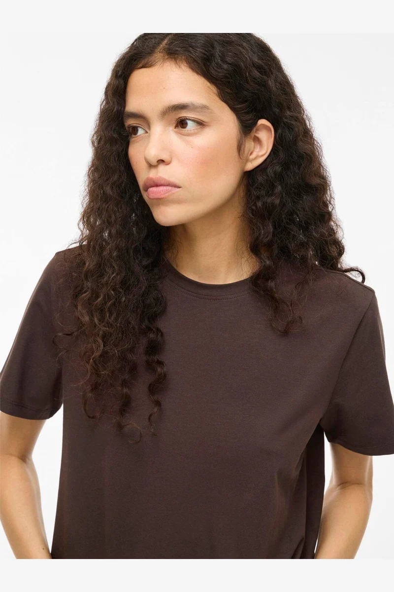 Vila - Vinora S/S T-Shirt - 4936621 Coffee Bean