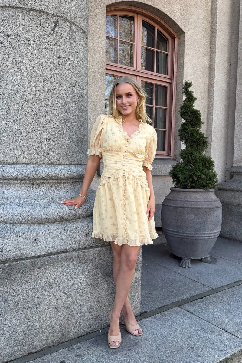 BYIC - Arielic Dress A25220 - Yellow Flower Print
