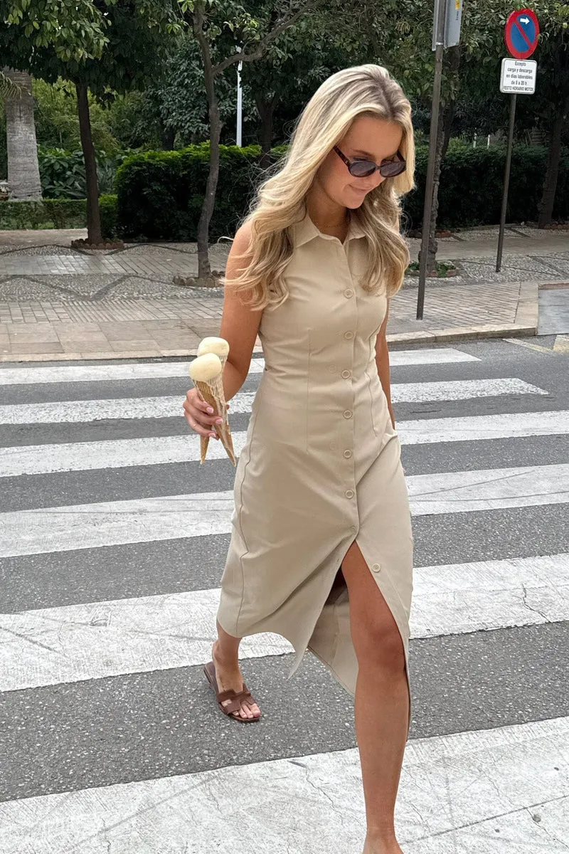 BYIC - Daisyic Long Dress A23797 - Beige