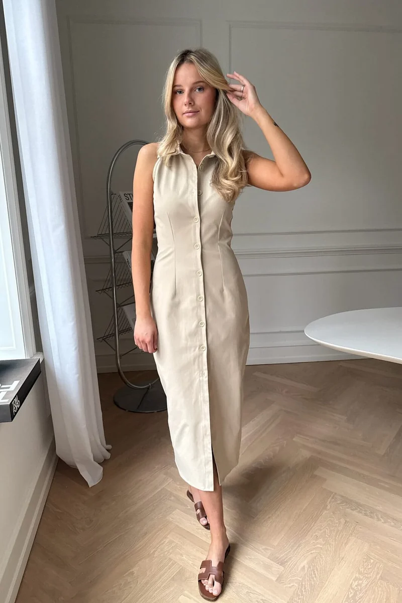 BYIC - Daisyic Long Dress A23797 - Beige