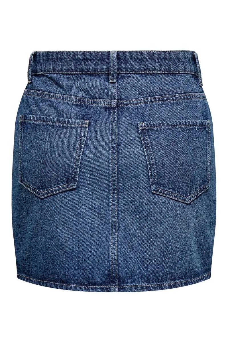 Only - Onlmatilda Short Skirt Pim Moch - 4797718 Medium Blue Denim