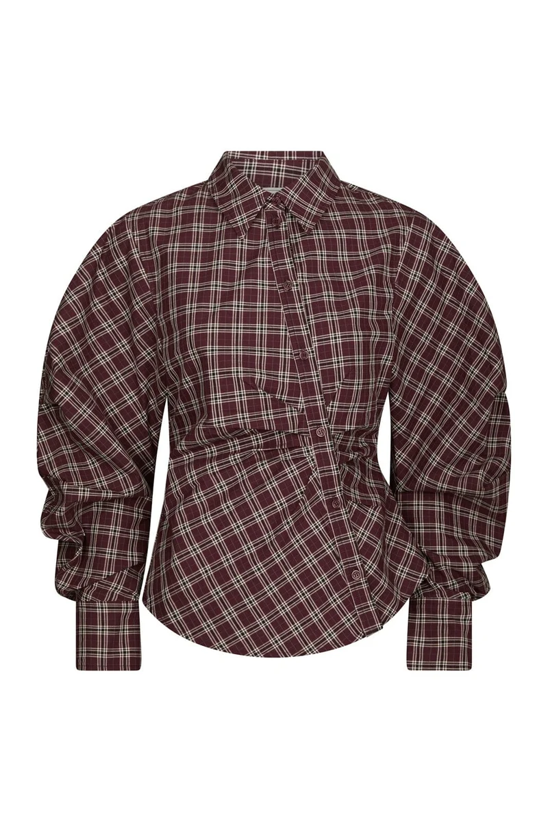 Neo Noir - Neoella Medium Check Shirt 168469 - 182 - Plum
