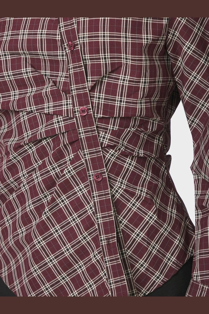 Neo Noir - Neoella Medium Check Shirt 168469 - 182 - Plum