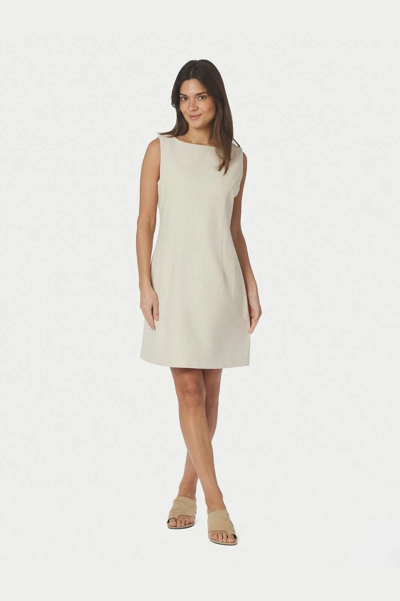Neo Noir - Bruna Ramie Dress 162899 - 815 - Natural