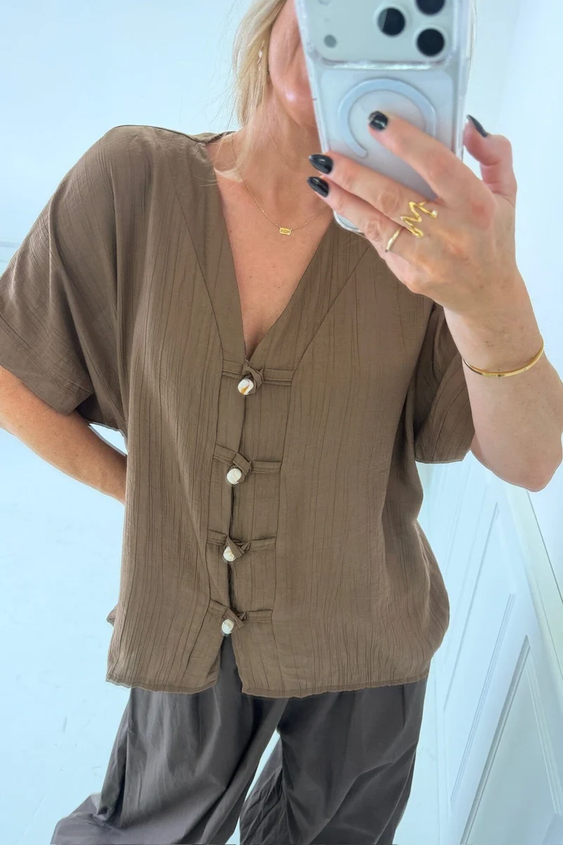 A-Bee - Lyra Shirt - Dark Brown
