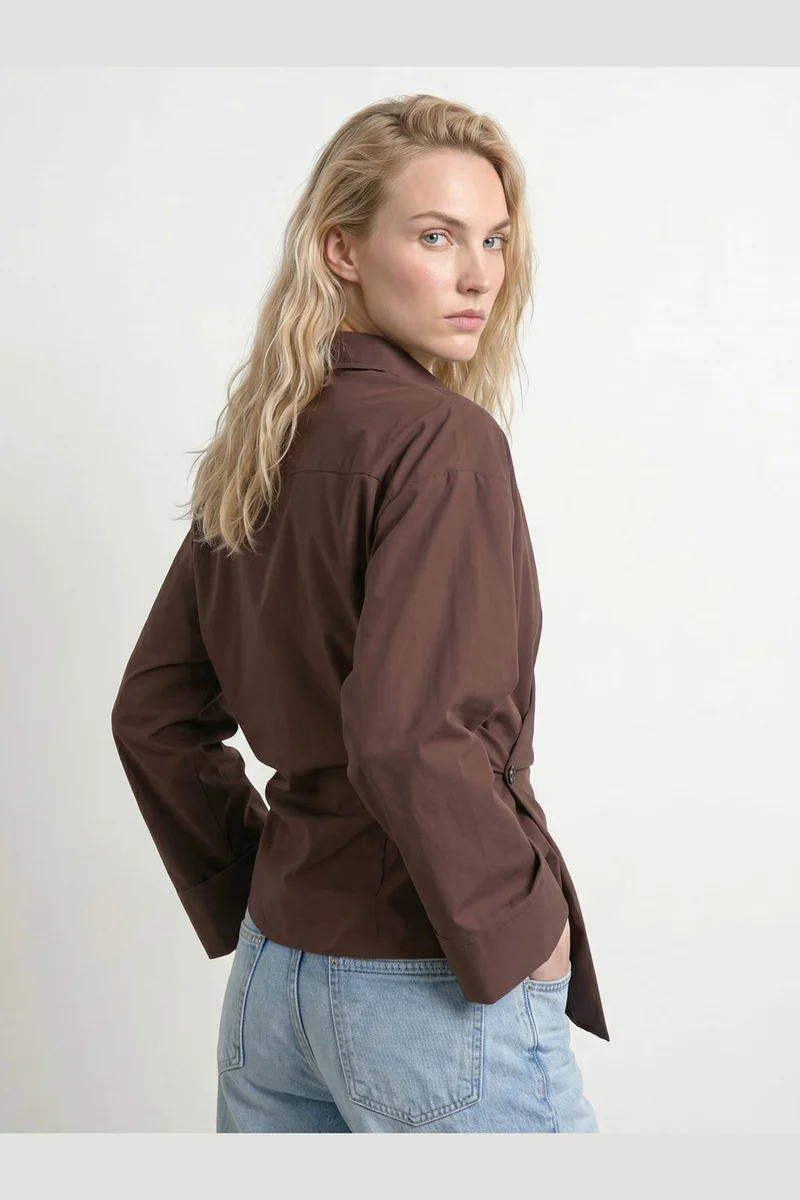 Hypedrop - Hdiris Asymmetric Ls Shirt 32000806 - 5184095 - Deep Mahogany