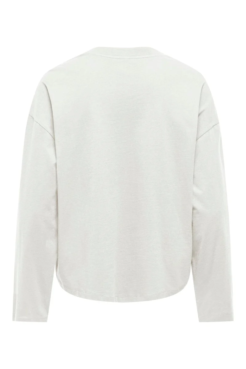 Only - Onlhappy L/S O-Neck Tee - 5121620 Cloud Dancer