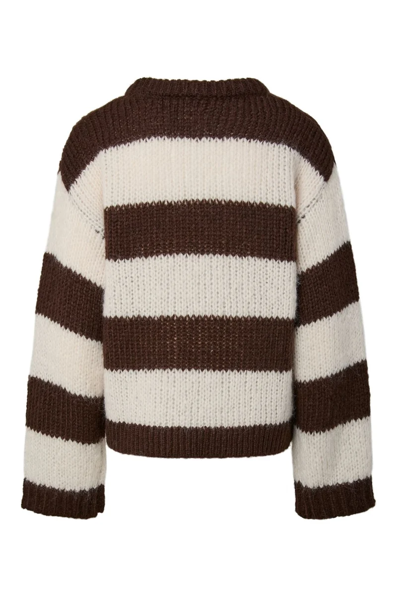 Pieces - Pcdorthea Ls Chunky Knit - 5104862 Hot Fudge Coconut Milk