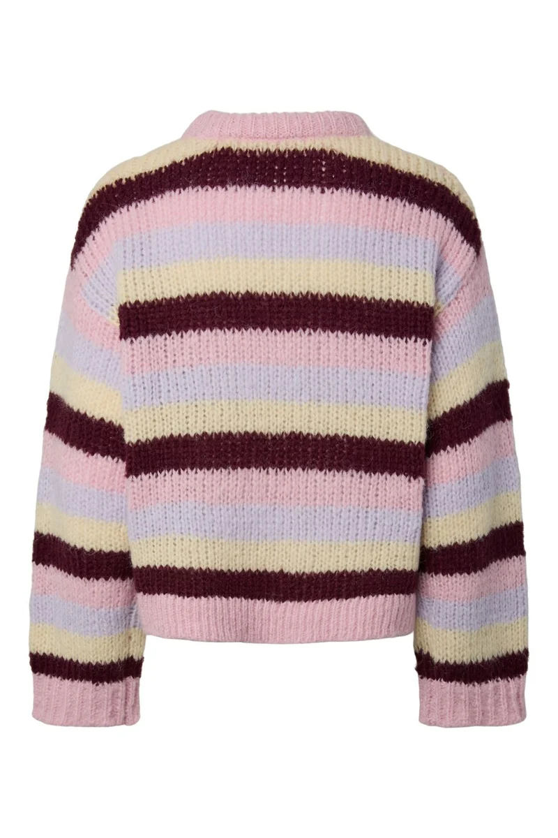 Pieces - Pcdorthea Ls Chunky Knit - 5104863 Roseate Spoonbill Winetasting/French Vanilla/Pastel Lilac