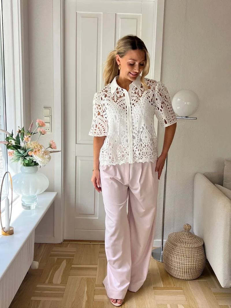 Dear Molly - Broderi Shirt Shirt Ch168459b - White