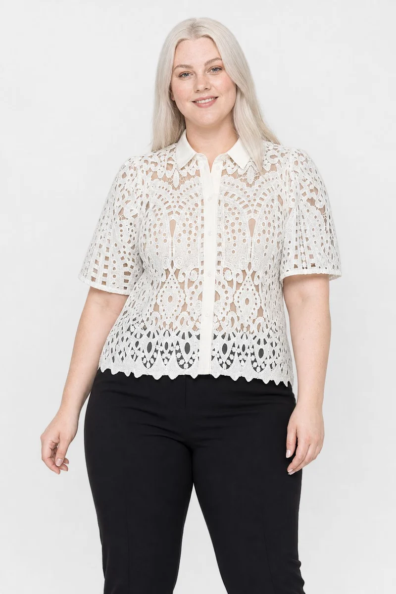 Dear Molly - Broderi Shirt Shirt Ch168459b - White